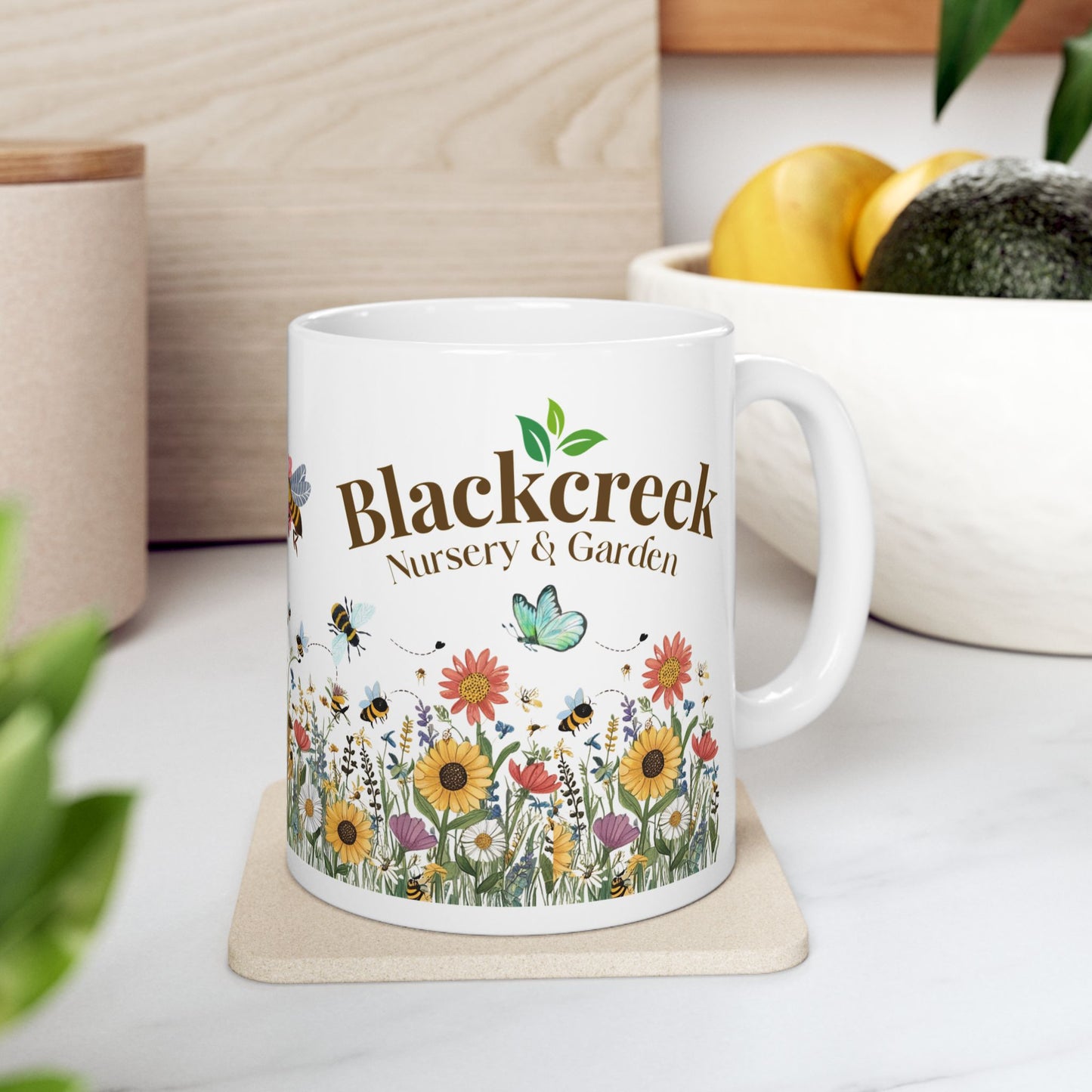 Blackcreek Bee Friendly Mug | Favorite Bee Design | Floral Gift for Garden Lovers