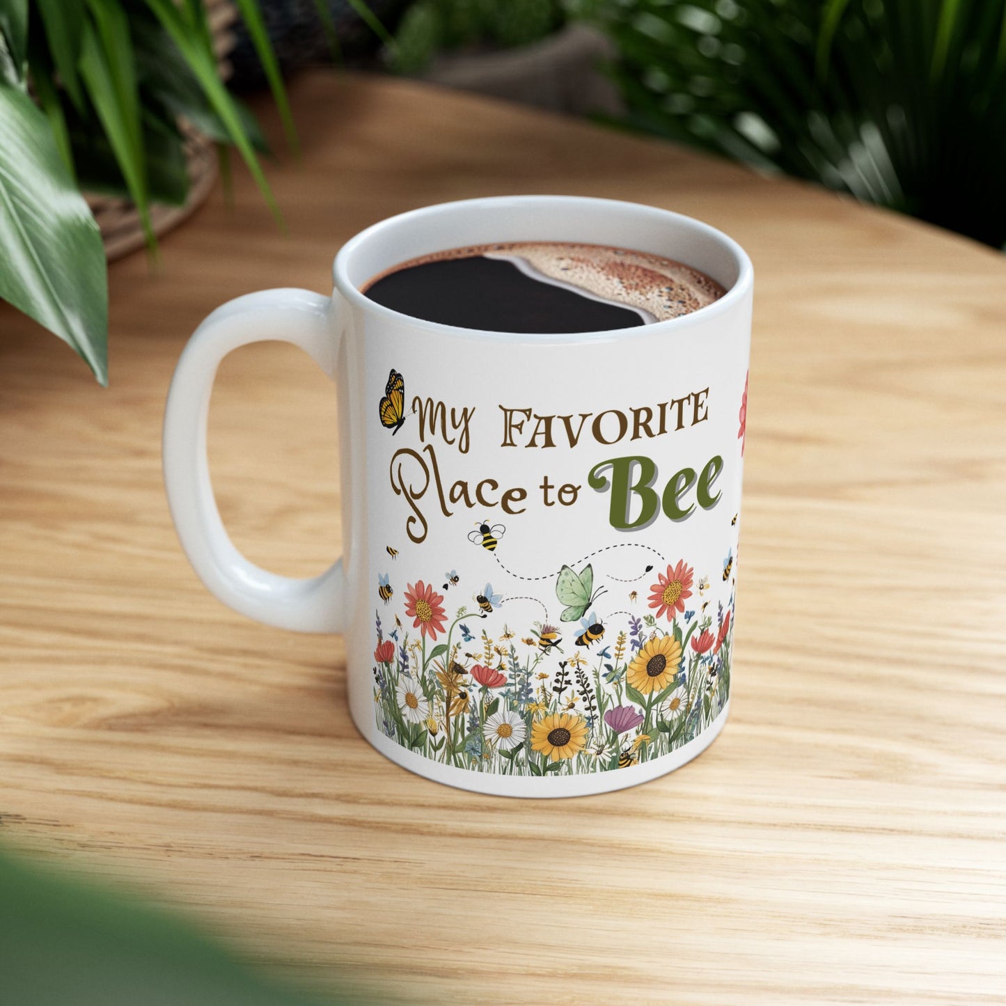 Blackcreek Bee Friendly Mug | Favorite Bee Design | Floral Gift for Garden Lovers