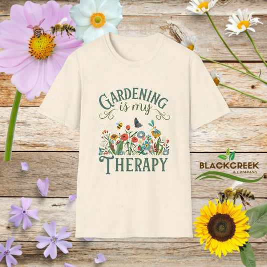Gardening Therapy Unisex T-Shirt | Softstyle Floral Tee for Plant Lovers